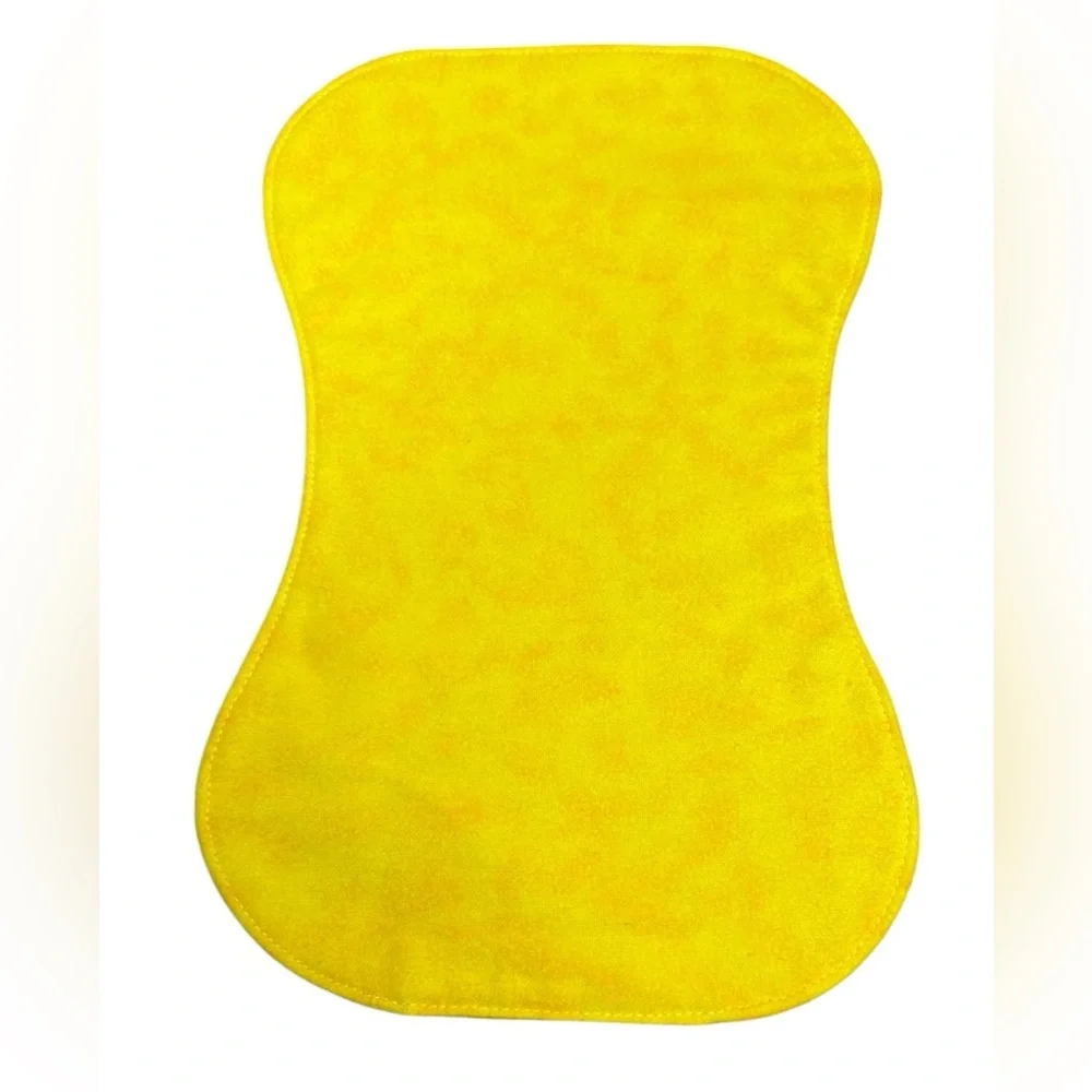 Hand Crafted Baby Burp Cloth Flannel Contoured Padded Fabric Quilted Reversible